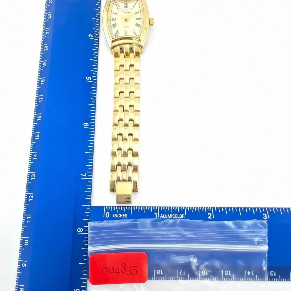 Vtg STEEL BY DESIGN Ladies Watch Swiss Parts Movment Link Bracelet Gold Tone 7